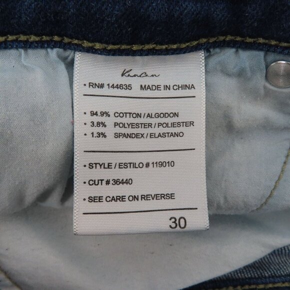 KanCan Womens 30 Dark Double Frayed Hem Skinny Ankle Jean 119010 Blue Denim - Picture 8 of 11